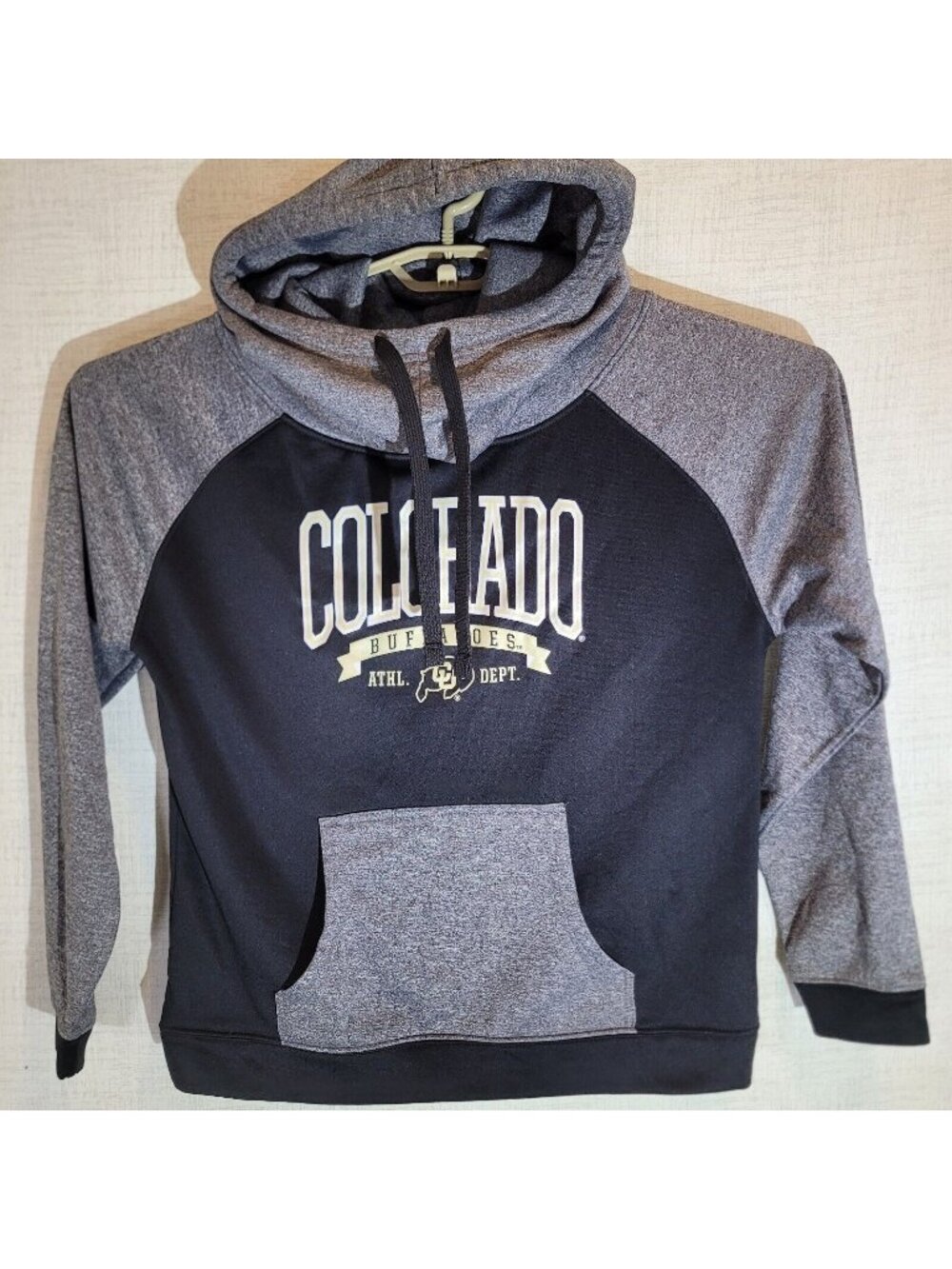 Colorado Buffaloes Sweatshirt Women Large Black Champions Cowl Neck Hoodie